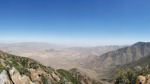 Panorama of trail in Alpine, California